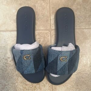 NEW Coach Holly Quilted Patch Denim Sandal Size 6.5